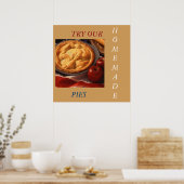 POSTER MENU D'AFFICHAGE D'ART APPLE PIE (Cuisine)