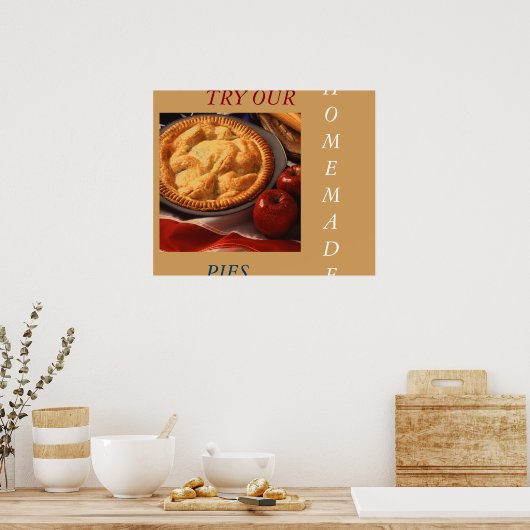 POSTER MENU D'AFFICHAGE D'ART APPLE PIE (Cuisine)