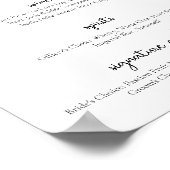 Poster Menu d'affichage de la barre Mariage moderne (Coin)