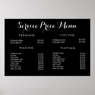 Poster Menu d'Affiche Imprimée Personnalisée de Prix de S