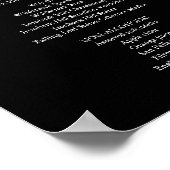 Poster Menu de bar à script cœur noir et blanc (Coin)