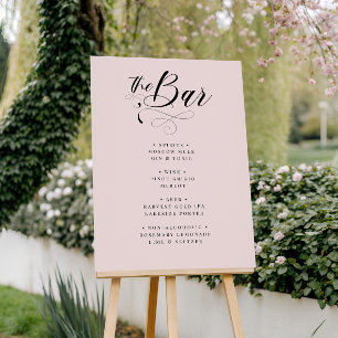 Poster Menu de bar de mariage classique calligraphié élég