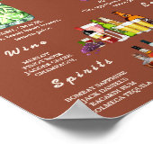 Poster Menu de bar de mariage en terre cuite orange brûlé (Coin)
