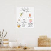 Poster Menu de bar de mariage esthétique (Cuisine)