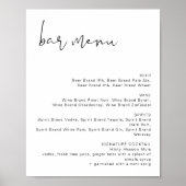 Poster Menu de bar de mariage minimaliste moderne ADELLA (Devant)