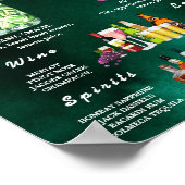 Poster Menu de bar de mariage vert émeraude (Coin)