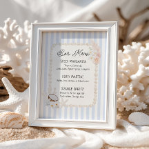 Menu de Bar pour une Baby Shower de Mariée sur le