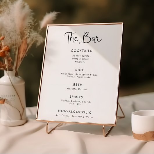 Poster Menu de barre manuscrite Whimsical