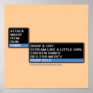 Poster Menu de bataille RPG 8 bits