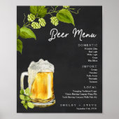 Poster Menu de bière de mariage Love Is Brewing (Devant)