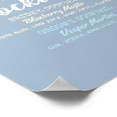 Poster Menu de boisson de signature de mariage Succulent (Coin)