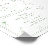 Poster Menu de boissons à la barre blanche et verte dessi (Coin)