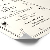 Poster Menu de boissons de bar de mariage fantaisiste des (Coin)