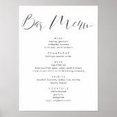 Poster Menu de boissons de mariage à l'écriture calligrap (Devant)