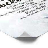 Poster Menu de boissons de mariage aux feuilles aquarelle (Coin)