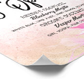 Poster Menu de boissons de mariage aux feuilles d'aquarel (Coin)