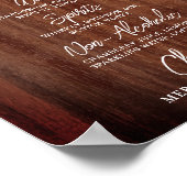 Poster Menu de boissons de mariage rustique personnalisé  (Coin)