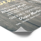 Poster Menu de boissons de signature de mariage Verre à c (Coin)