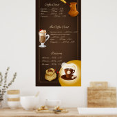 Poster Menu de café illustré élégant (Cuisine)