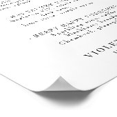 Poster Menu de cocktail de mariage ou de bar Élégant Fou  (Coin)