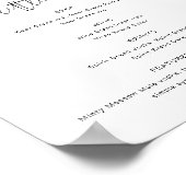 Poster Menu de cocktail de Noël minimaliste et audacieux (Coin)