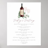 Poster Menu de dégustation de vin pour À l'amour (Devant)