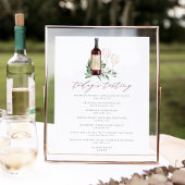 Poster Menu de dégustation de vin pour À l'amour