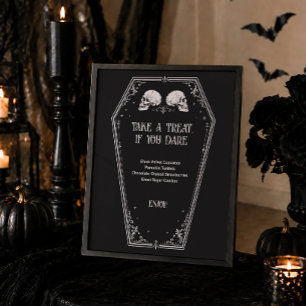 Poster Menu de desserts de mariage gothique Halloween ave