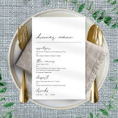 Poster Menu de dîner de script simple pour toutes occasio