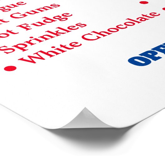 Poster Menu de glacier moderne (Coin)