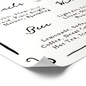 Poster Menu de la barre de la main dessinée (Coin)