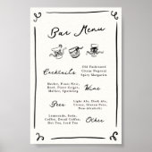 Poster Menu de la barre de la main dessinée (Devant)