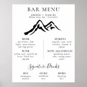 Poster Menu de la barre de Mariage de calligraphie de la (Devant)