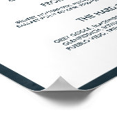 Poster Menu de la barre de Mariage marine et blanche (Coin)