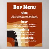 Poster Menu de la barre de Mariage Super Orange les année (Devant)