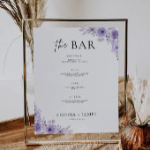Poster Menu de la barre de Mariages violet - Modèle de co