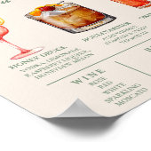 Poster Menu de la barre des boissons Sage Green Mariage S (Coin)
