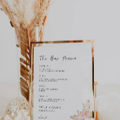 Poster Menu de la barre du Mariage rose Modèle des signes