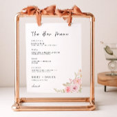Poster Menu de la barre du Mariage rose Modèle des signes