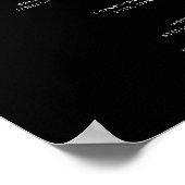 Poster Menu de la barre Mariage noire simple (Coin)