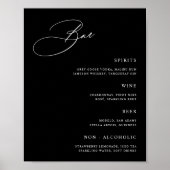 Poster Menu de la barre Mariage noire simple (Devant)