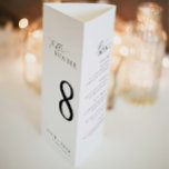 Poster Menu de Mariage à trois volets minimaliste Ellesme<br><div class="desc">Ce menu sert à la fois de numéro de table et d'affichage de menu. Son design polyvalent vous permet de mettre en évidence facilement le numéro de table tout en offrant un grand espace pour le dîner et les menus de boissons. Une fois imprimée, pliez la page en trois sections...</div>