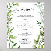 Poster Menu de mariage élégant à l'aquarelle végétale de  (Devant)
