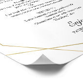 Poster Menu de mariage élégant géométrique floral verdure (Coin)