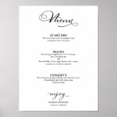 Poster Menu de Mariage Simple Calligraphie Élégante (Devant)