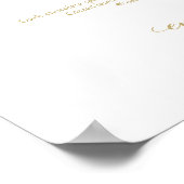 Poster Menu de Mariage Simple Élégant Feuille d'Or (Coin)