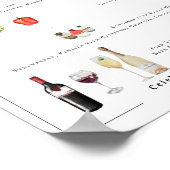 Poster Menu de mariage sur mesure illustré (Coin)