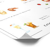 Poster Menu de mariage sur mesure illustré (Coin)