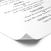 Poster Menu de mariage tendance écriture artistique texte (Coin)
