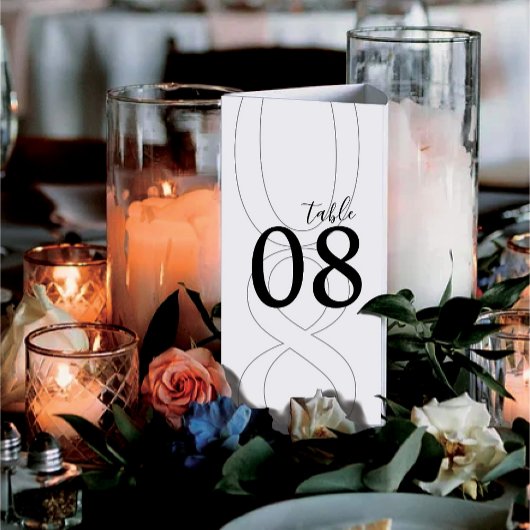 Poster Menu de mariage triptyque moderne simple blanc